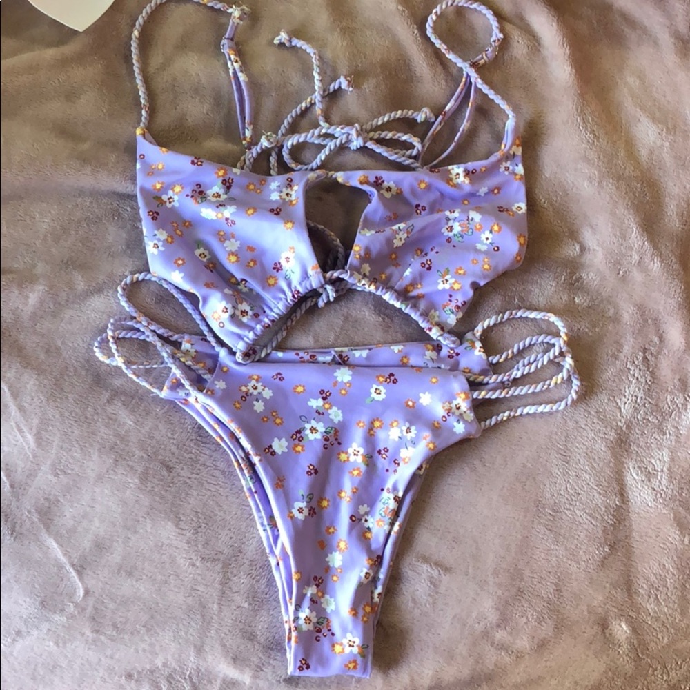Purple floral bikini